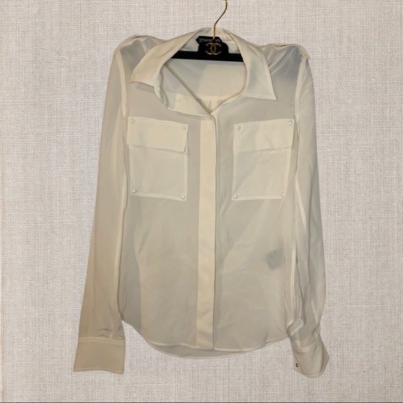 TOM FORD Women’s White Silk Shirt Size 36 like a S